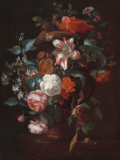 Bloemen in een vaas, c. 1700 door Philips van Couwenbergh