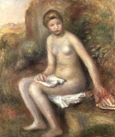 Bader op een Rots door Pierre Auguste Renoir