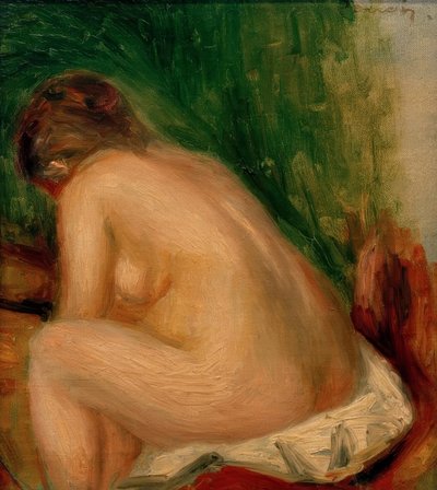 Zittende naakte vrouw door Pierre Auguste Renoir