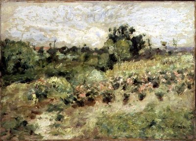 Veld van rozen door Pierre Auguste Renoir