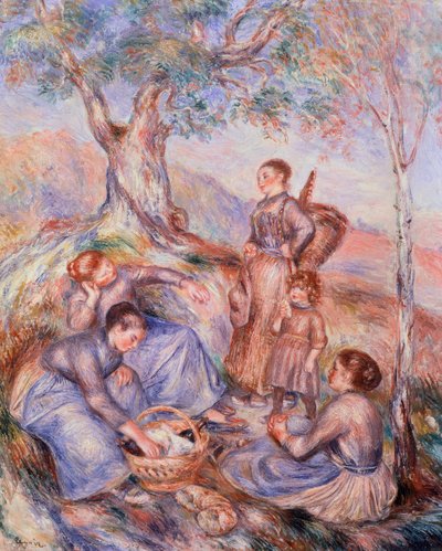 Ontbijt van de oogsters door Pierre Auguste Renoir