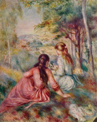 In de weide, c1888 door Pierre Auguste Renoir