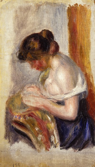 La Couseuse door Pierre Auguste Renoir