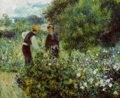 Bloemen plukken door Pierre Auguste Renoir