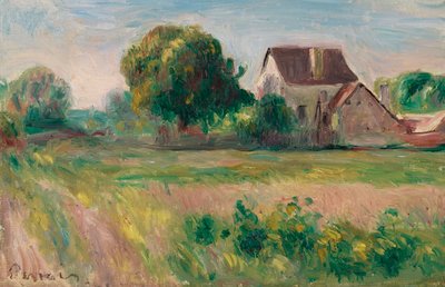 Huizen in Essoyes, ca. 1890 door Pierre Auguste Renoir