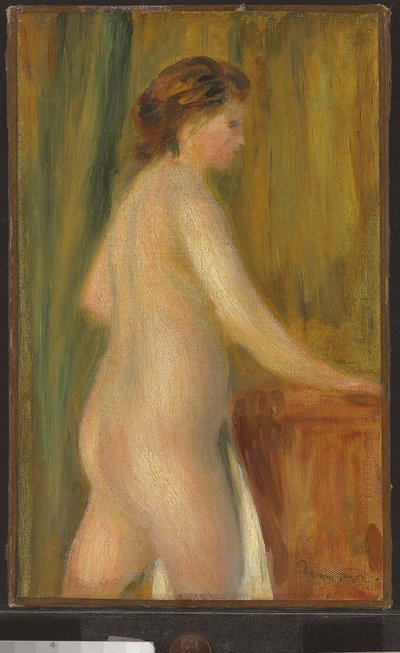 Naakt met badhanddoek, ca. 1900 door Pierre Auguste Renoir