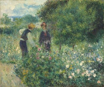 Bloemen plukken door Pierre Auguste Renoir