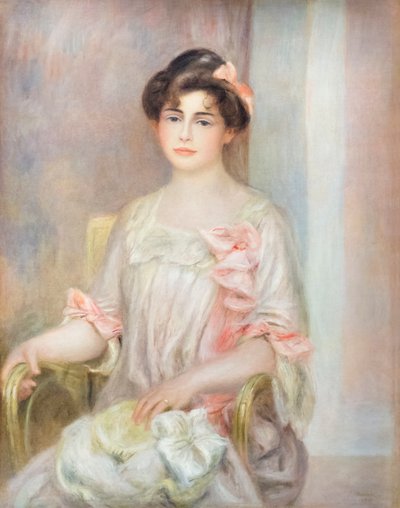 Portret van madame Josse Bernheim-Dauberville door Pierre Auguste Renoir