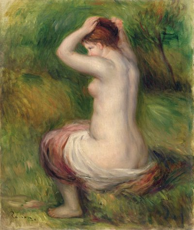 Zittende naakt door Pierre Auguste Renoir