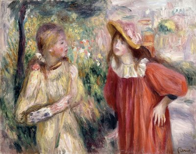 Het gesprek, 1895 door Pierre Auguste Renoir