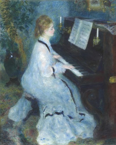 Vrouw aan de Piano, 1875-76 door Pierre Auguste Renoir