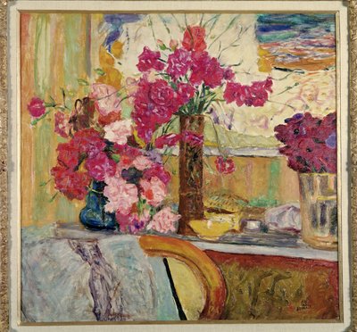 Drie boeketten door Pierre Bonnard