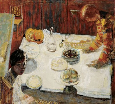 Witte Tafelkleed Eetkamer, 1925 door Pierre Bonnard