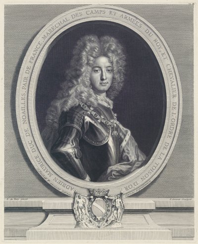 Adrien Maurice, Hertog van Noailles door Pierre Drevet