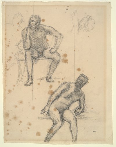 Blad met Figurenstudies door Pierre Puvis de Chavannes