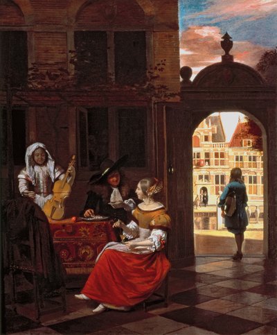 Een Muzikaal Gezelschap, 1677 door Pieter de Hooch