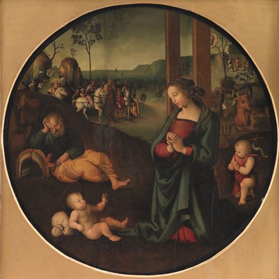 De Heilige Familie door Pietro Perugino