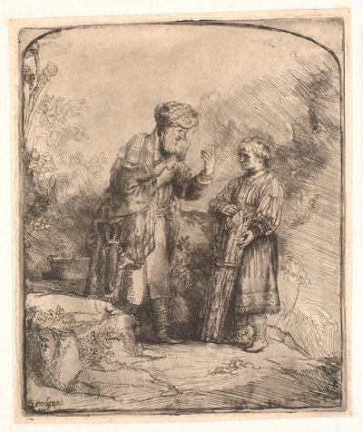 Abraham en Isaak door Rembrandt van Rijn