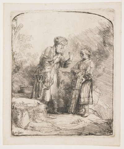 Abraham en Isaac, 1645 door Rembrandt van Rijn