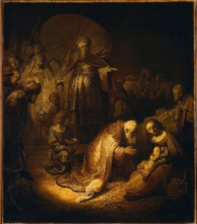 Aanbidding der koningen door Rembrandt van Rijn