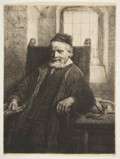 Jan Lutma, goudsmid, 1656 door Rembrandt van Rijn