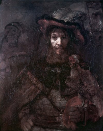 Ruiter met een valk door Rembrandt van Rijn