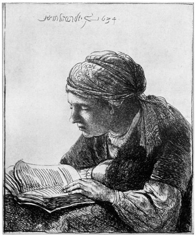 Vrouw die leest, 1634, 1912 door Rembrandt van Rijn