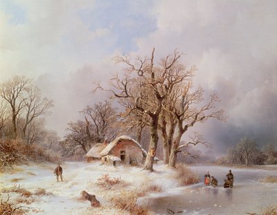 Winterlandschap door Remigius Adrianus Haanen