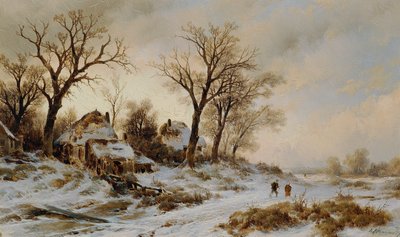 Winterlandschap door Remigius Adrianus van Haanen