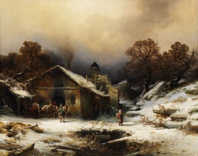 Besneeuwd Landschap met Boerderij door Richard Zimmermann