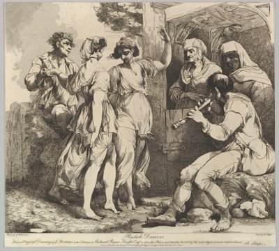 Rustieke dansers, 9 november 1780 door Robert Blyth