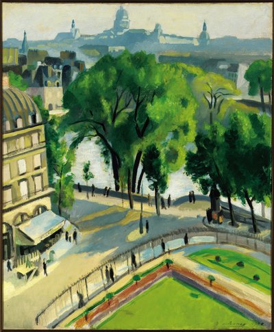 Uitzicht op de Quai du Louvre door Robert Delaunay