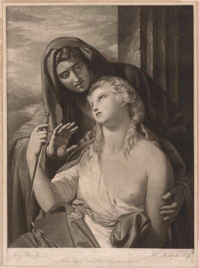 De dood van Lucretia, 1770 door Robert Dunkarton