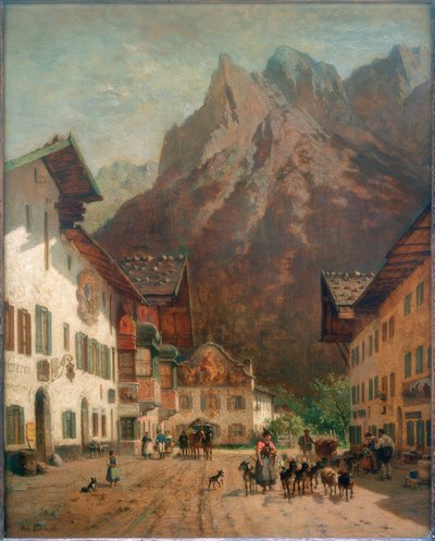 Huizen in Mittenwald door Robert Schleich