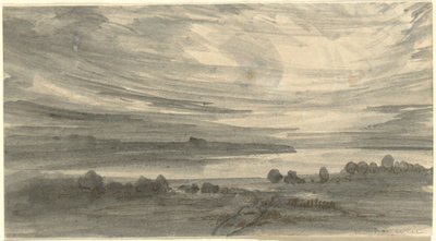 Landschap met meer door Robert Walter Weir