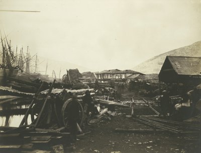 Aanlegplaats, spoorwegmagazijnen, Balaklava door Roger Fenton