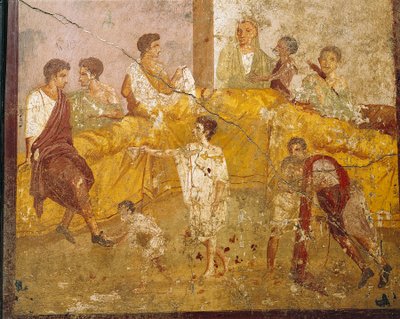 Feestscène uit Pompeii door Roman