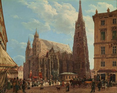 De Stephansdom in Wenen door Rudolf von Alt