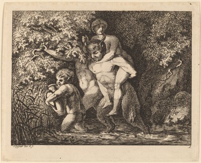 Satyr die een Nimf Draagt, 1769-1771 door Salomon Gessner