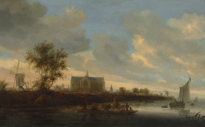 Gezicht op de stad Alkmaar door Salomon Ruysdael