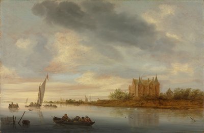 Kasteel aan een Rivier door Salomon van Ruysdael