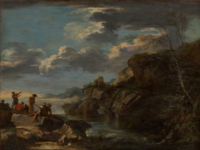 Bandieten aan een Rotsachtige Kust, 1655-60 door Salvator Rosa