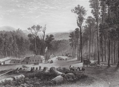 Australië: Marysville, Victory (gravure) door Samuel (after) Prout