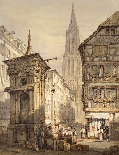 Een uitzicht in Straatsburg (1822) door Samuel Prout