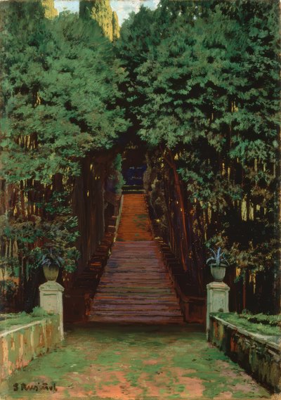 Trap in de tuin door Santiago Rusiñol