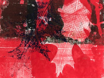 Rood blad, 2019 door Sarah Thompson Engels