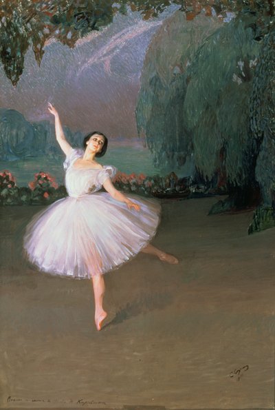 Ballerina Karsavina als Sylphide door Savelij Abramovich Sorin