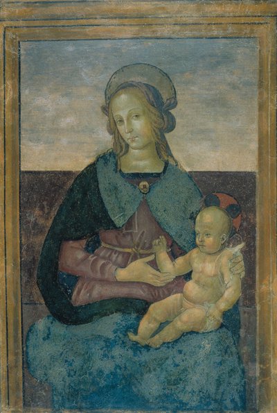 Maagd en Kind door School of Perugino