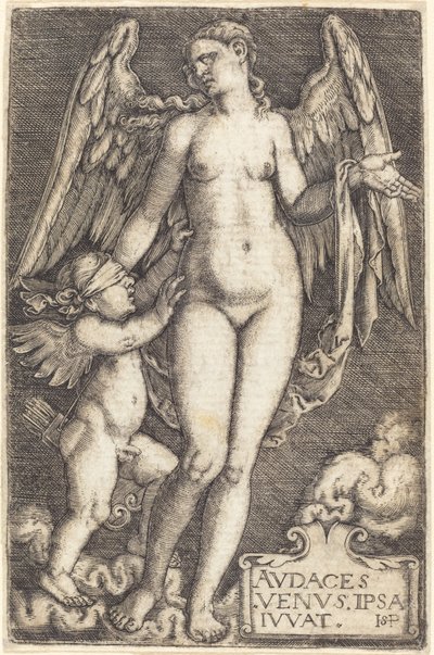 Venus en Cupido door Sebald Beham