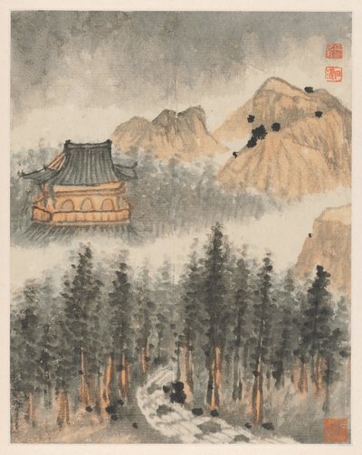 Herinneringen aan de Qinhuai Rivier, 1642-1707 door Shitao